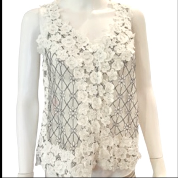 So Pretty Cornelia Lace Top | Anthropologie Blue Tassel | M - Picture 1 of 6